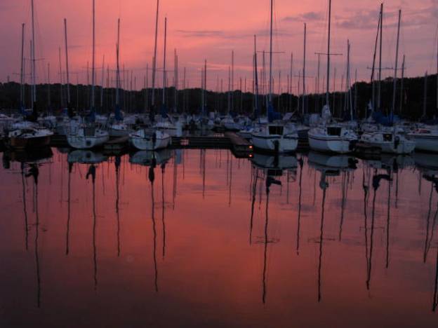 sunset sailboats